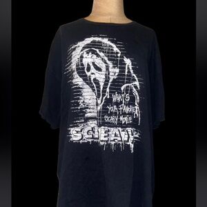 Men's Black Graphic Tee with Scream Print